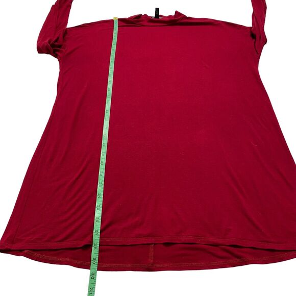 EILEEN FISHER Viscose Jersey Red High Neck Long Sleeve Top Size XS Stretch - Picture 9 of 10